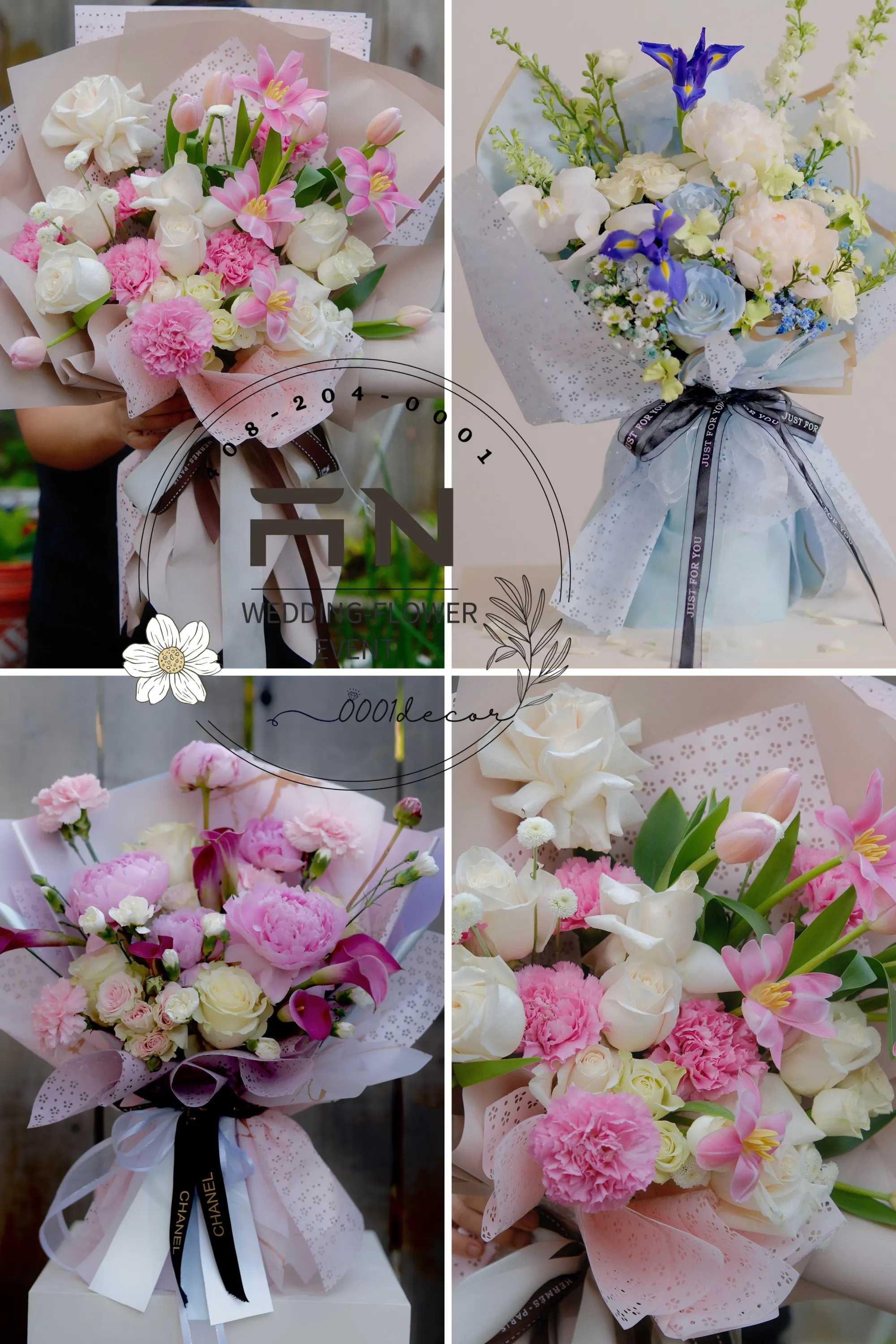 Wedding bouquet flowers San Jose Bay Area – 0001Decor LLC